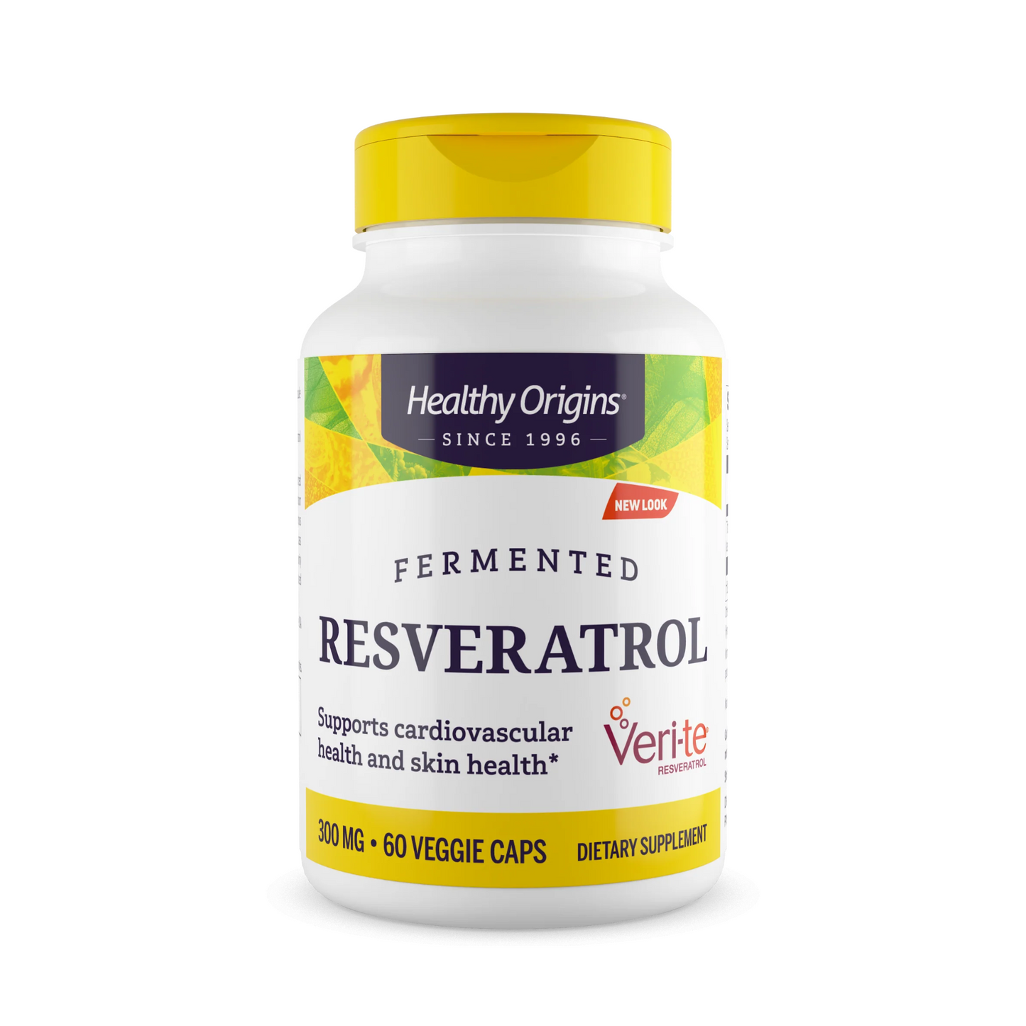 Healthy Origins Resveratrol Fermentado 300 mg (Trans-Resveratrol), 60 Cápsulas Vegetais