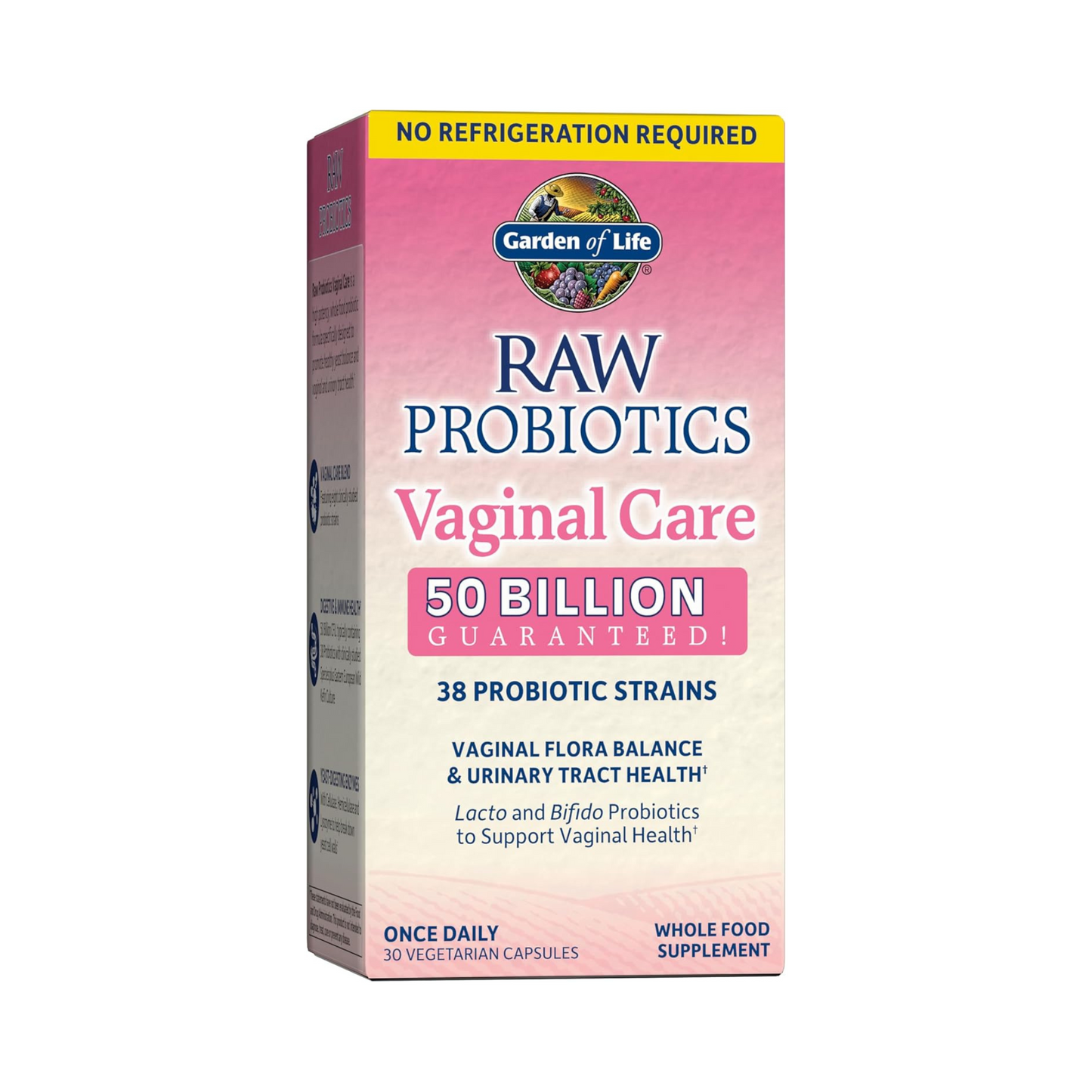 Garden of Life RAW Probióticos Vaginal Care, 50 Bilhões UFC, 30 Cápsulas Vegetarianas