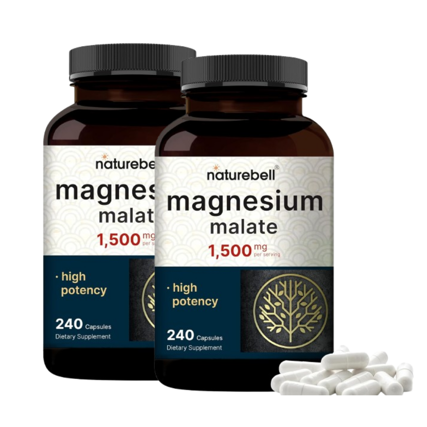 Combo 2 Naturebell Magnesium Malate, 1.500mg (em 3 Cápsulas), 240 Cápsulas