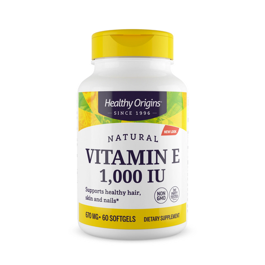 Healthy Origins Vitamin E - 1000 IU (Natural) Mixed Toco. 60 Gels