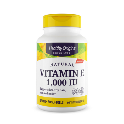 Healthy Origins Vitamin E - 1000 IU (Natural) Mixed Toco. 60 Gels