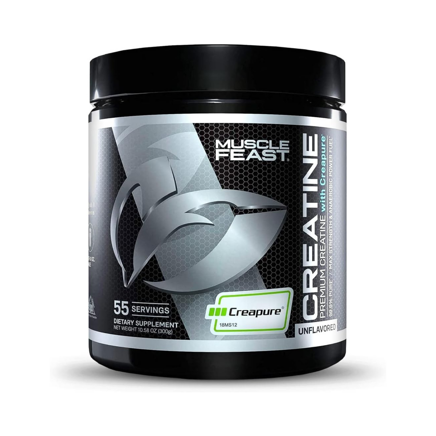 Muscle Feast, Creapure, Creatina Monohidrato em Pó, Vegan Keto Friendly, 300g