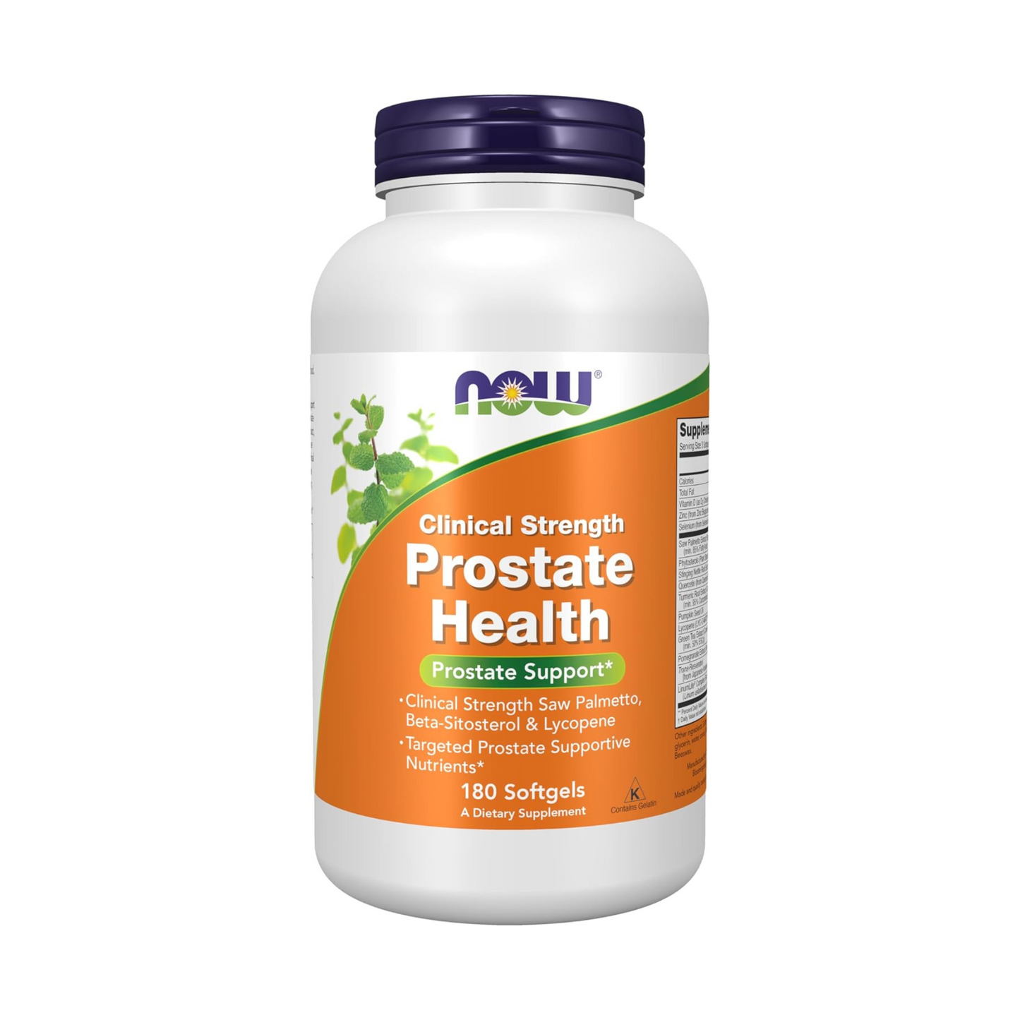 NOW Foods Prostate Health, Saw Palmetto, Beta-Sitosterol e Licopeno, 180 Softgels