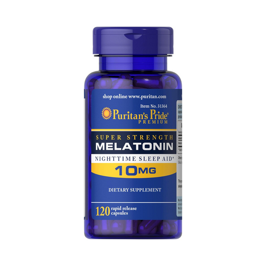 Puritan's Pride, Melatonina, 10 mg, 120 Cápsulas de Liberação Rápida
