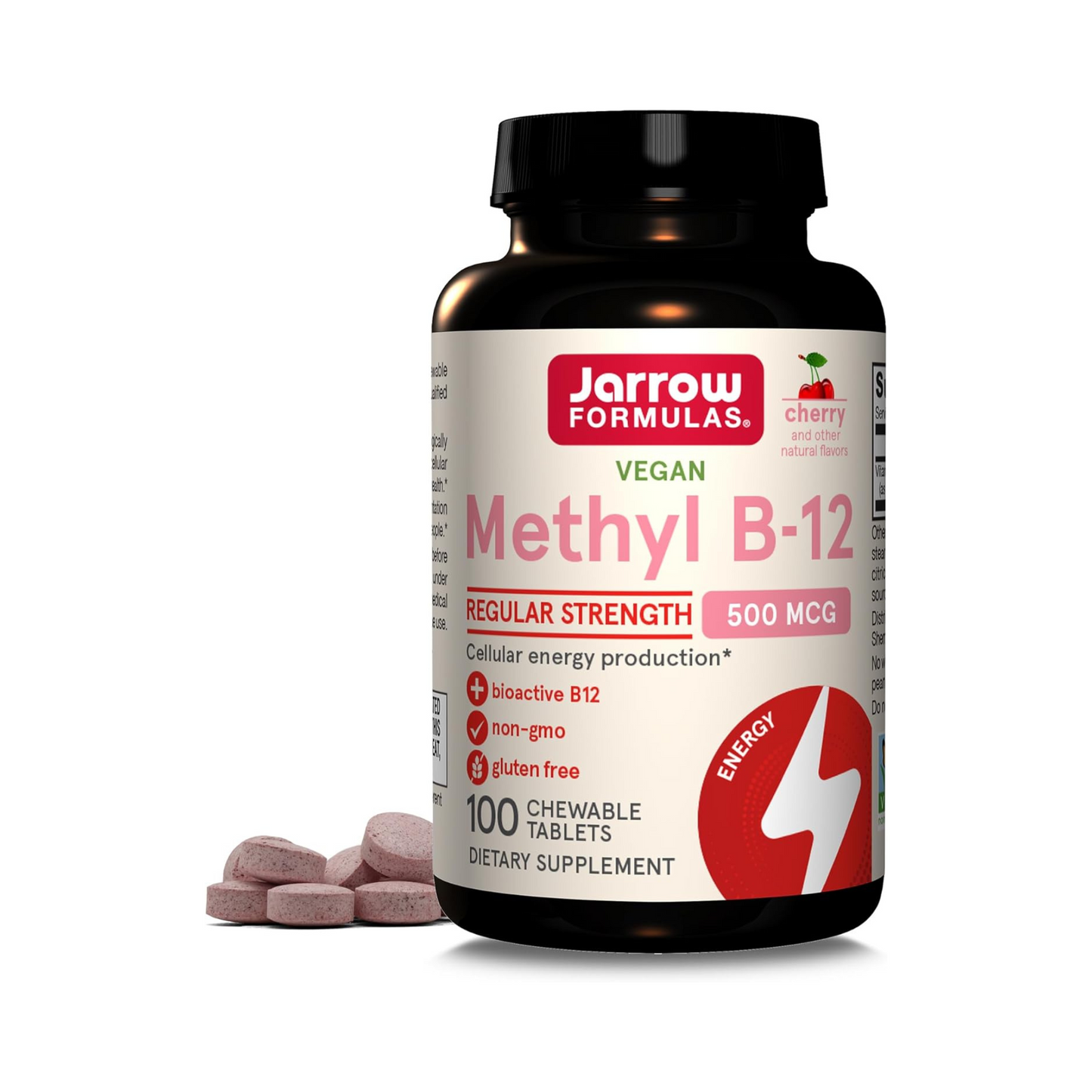 Jarrow Formulas B12, 1000 mcg, 100 Comprimidos Mastigáveis