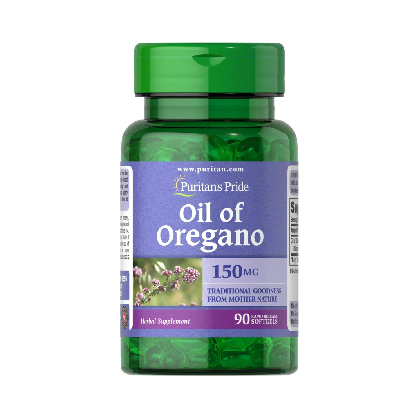 Puritan's Pride Óleo de Orégano 150 mg, 90 Cápsulas Softgel