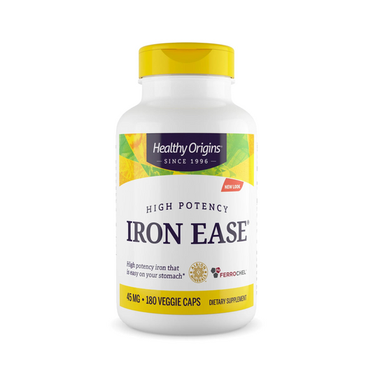 Healthy Origins, Iron Ease 45 mg. (Featuring Ferrochel), 180 Vcaps