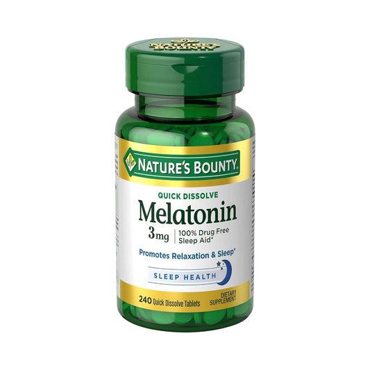 Nature's Bounty, Melatonina, 3 mg - 240 Comprimidos de Rápida Dissolução