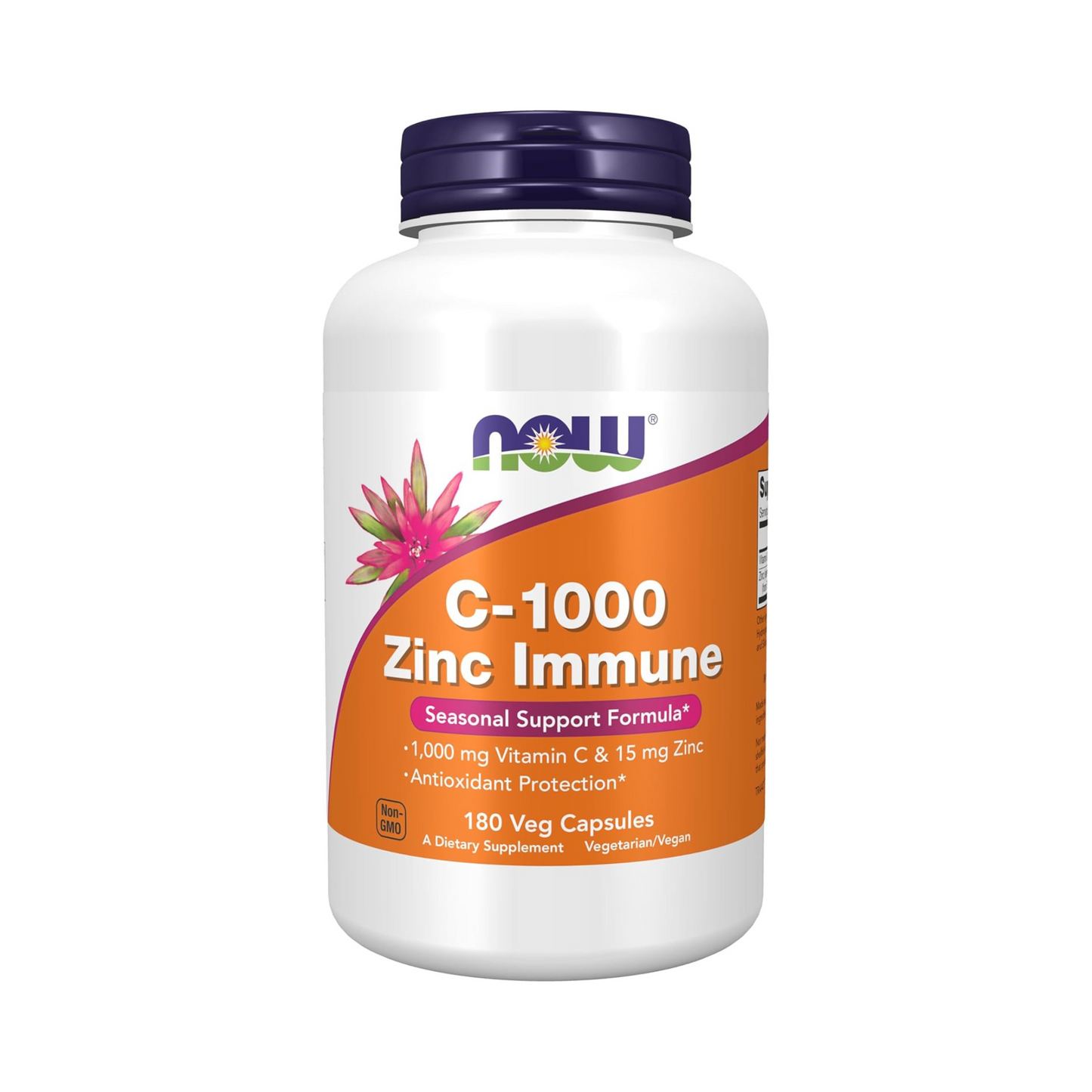 Now Foods C-1000 com Zinco, 180 Cápsulas Vegetais