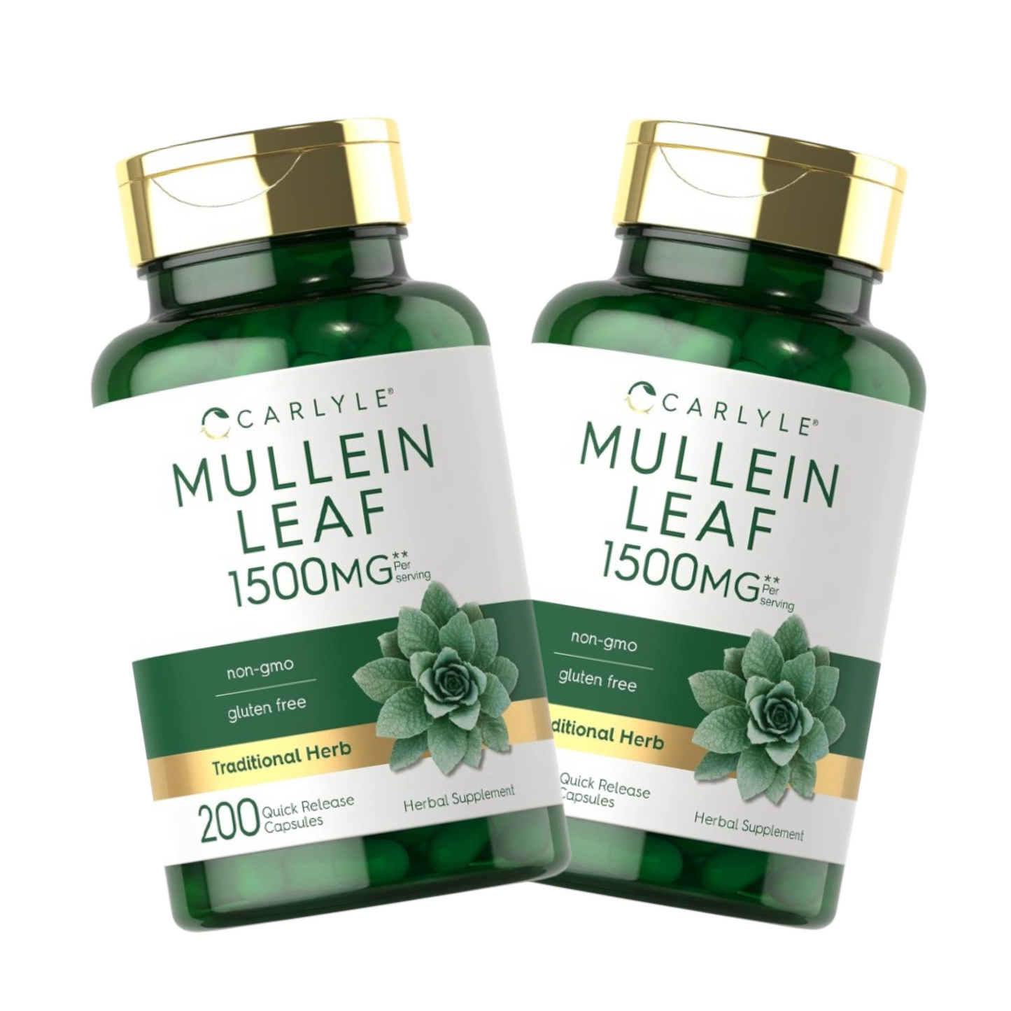Combo 2x Carlyle Mullein Leaf Extract 1500 mg, 200 Cápsulas