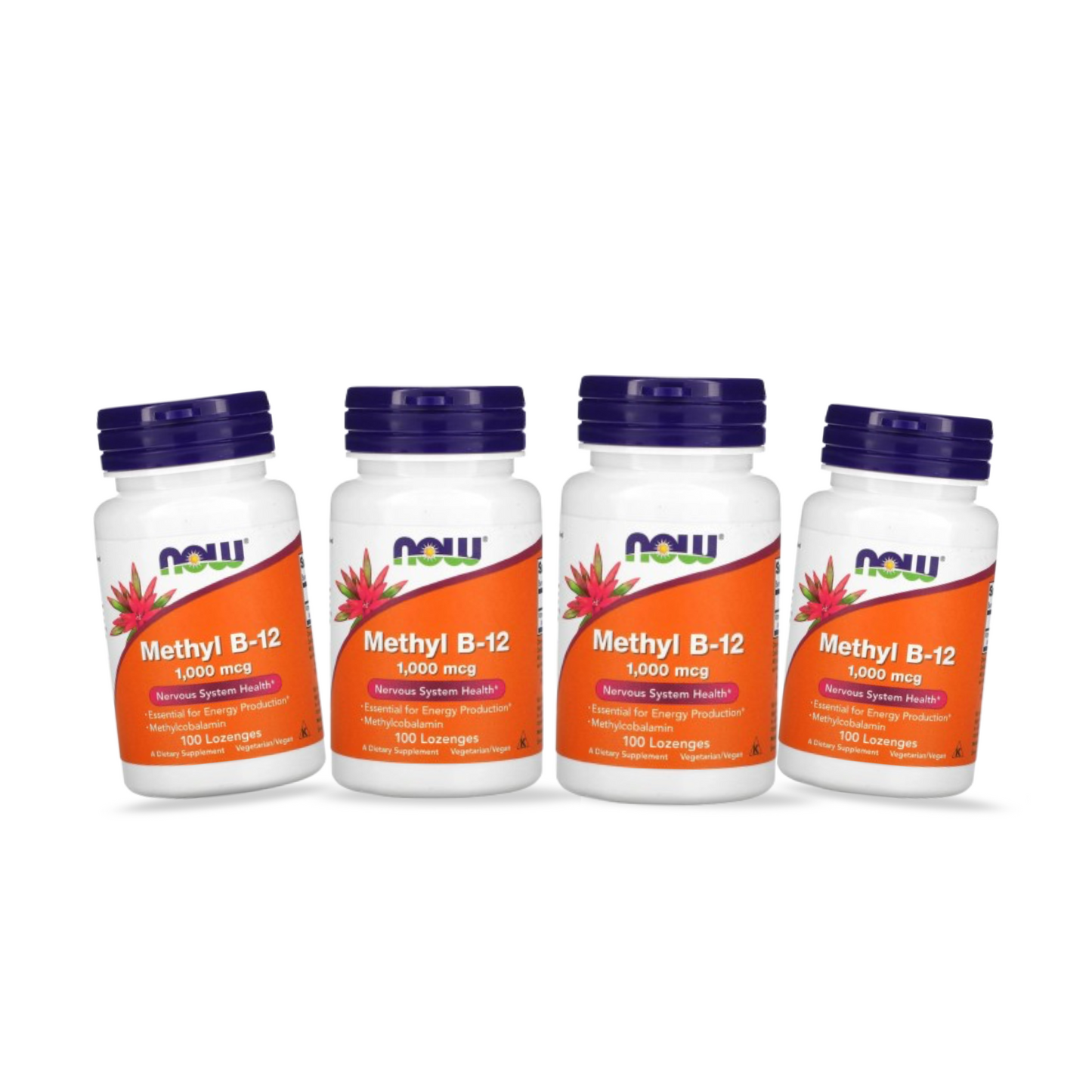Combo 4x NOW Foods Metil B-12 1000 mcg 100 Pastilhas