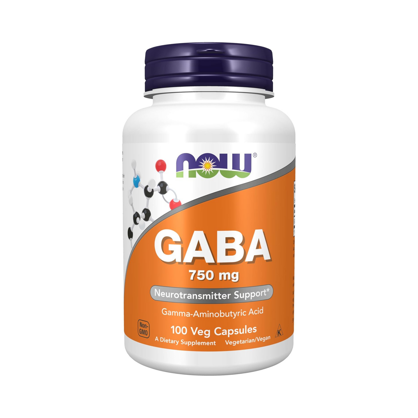Now Foods GABA 750 mg, 100 Cápsulas Vegetais