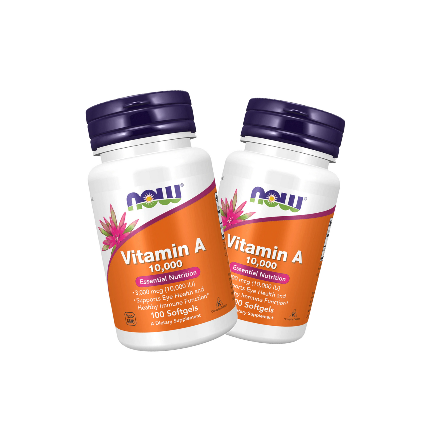 Combo 2 NOW Foods, Vitamina A 10000 UI, 100 Softgels