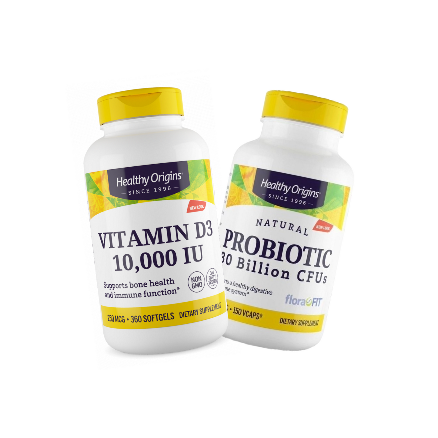 Combo Healthy Origins Vitamina D3 10000 IU, 360 Softgels + Healthy Origins Probiótico 30 Bilhões UFC, 150 Cápsulas