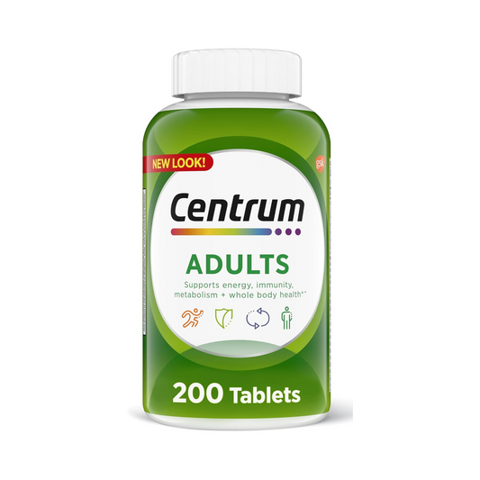 Centrum: Suplemento Multivitamínico/Multimineral para Adultos com Antioxidantes, Zinco, Vitaminas D3 e B, Livre de Glúten e Ingredientes Não OGM -  200 Unidades