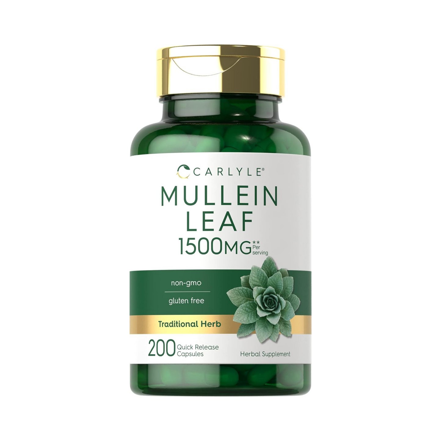 Carlyle Mullein Leaf Extract 1500 mg, 200 Cápsulas