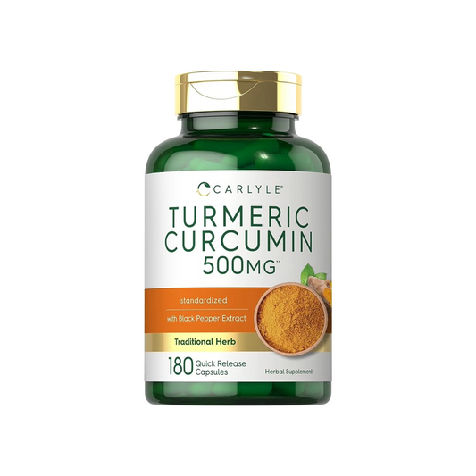 Carlyle Turmeric Curcumin com Bioperine, 500 mg, 180 capsulas