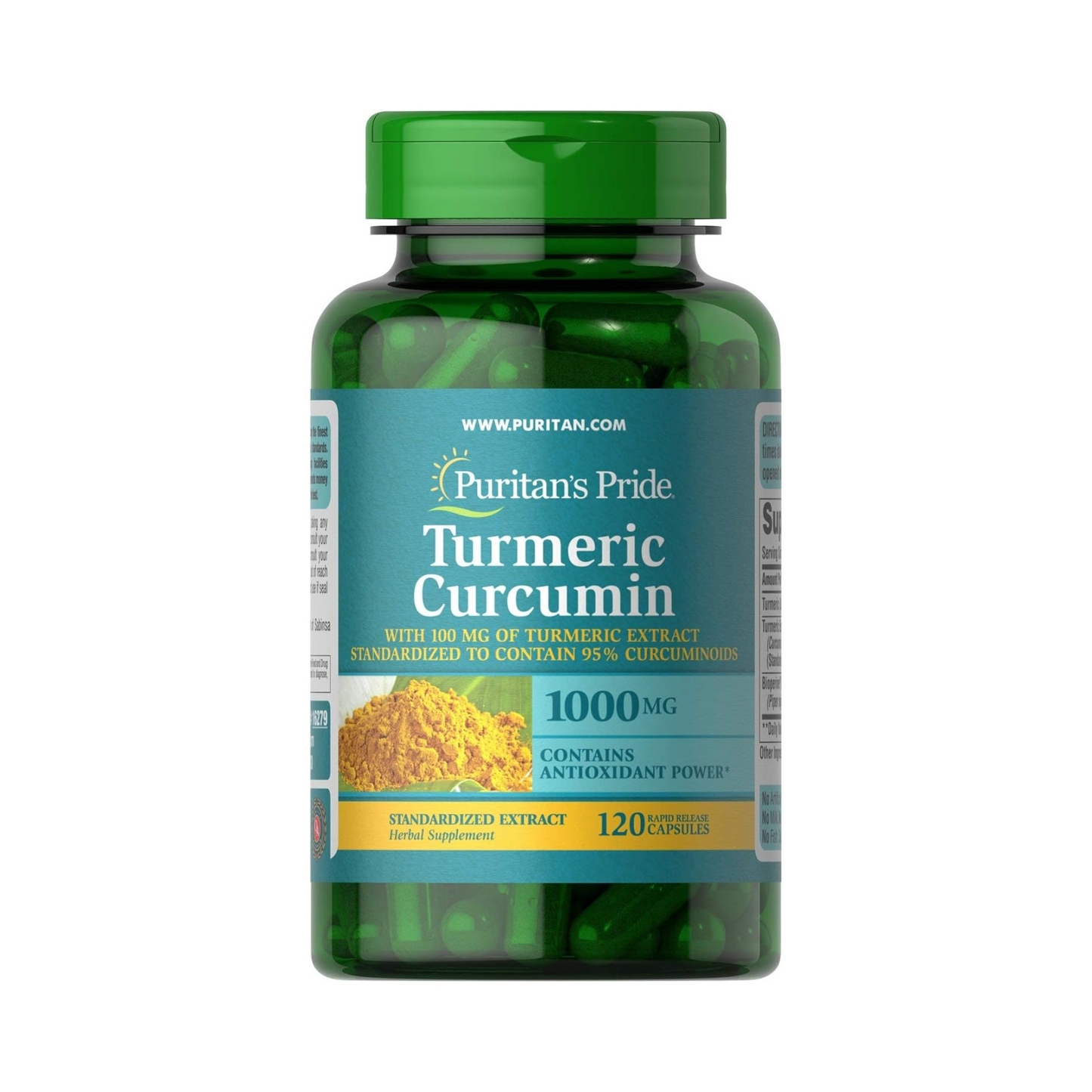 Puritan's Pride Curcumina de Açafrão, 1000 mg, 120 Cápsulas