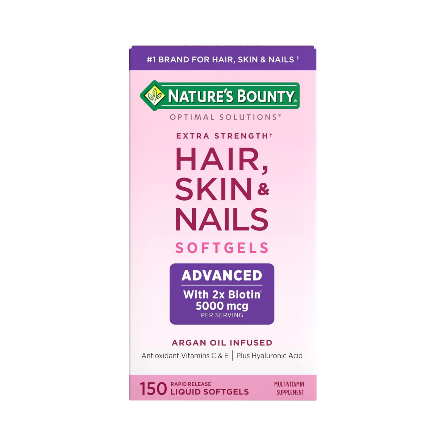 Nature's Bounty Hair, Skin & Nails Avançado, 150 Softgels