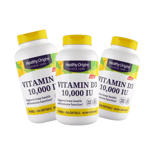 Combo 3 Healthy Origins Vitamina D3 10000 IU 240 Softgels