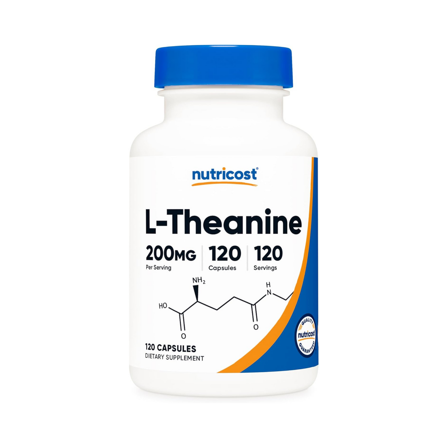 Nutricost L-Teanina 200 mg, 120 Cápsulas, Alta Potência, Sem Glúten e Sem OGM
