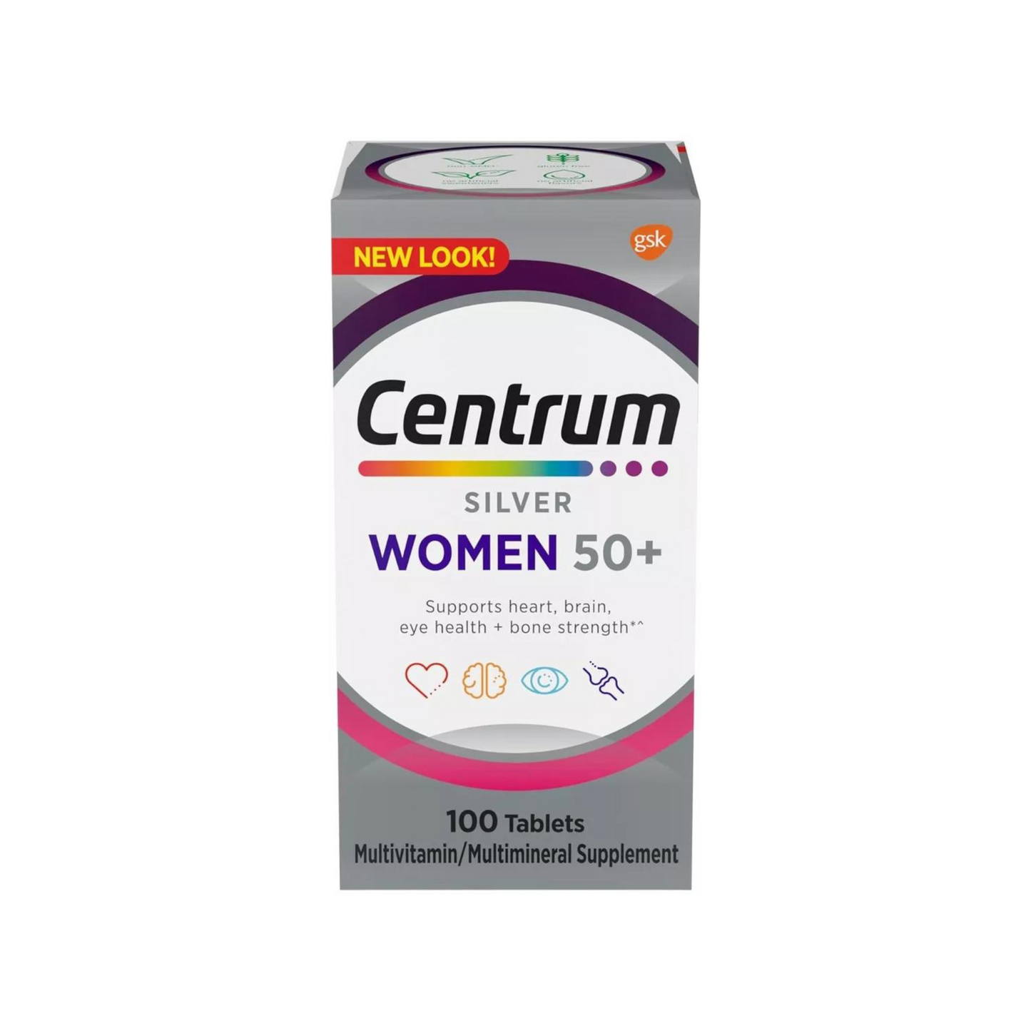 Suplemento Centrum Silver Multivitamínico para Mulheres 50+, 100 Comprimidos