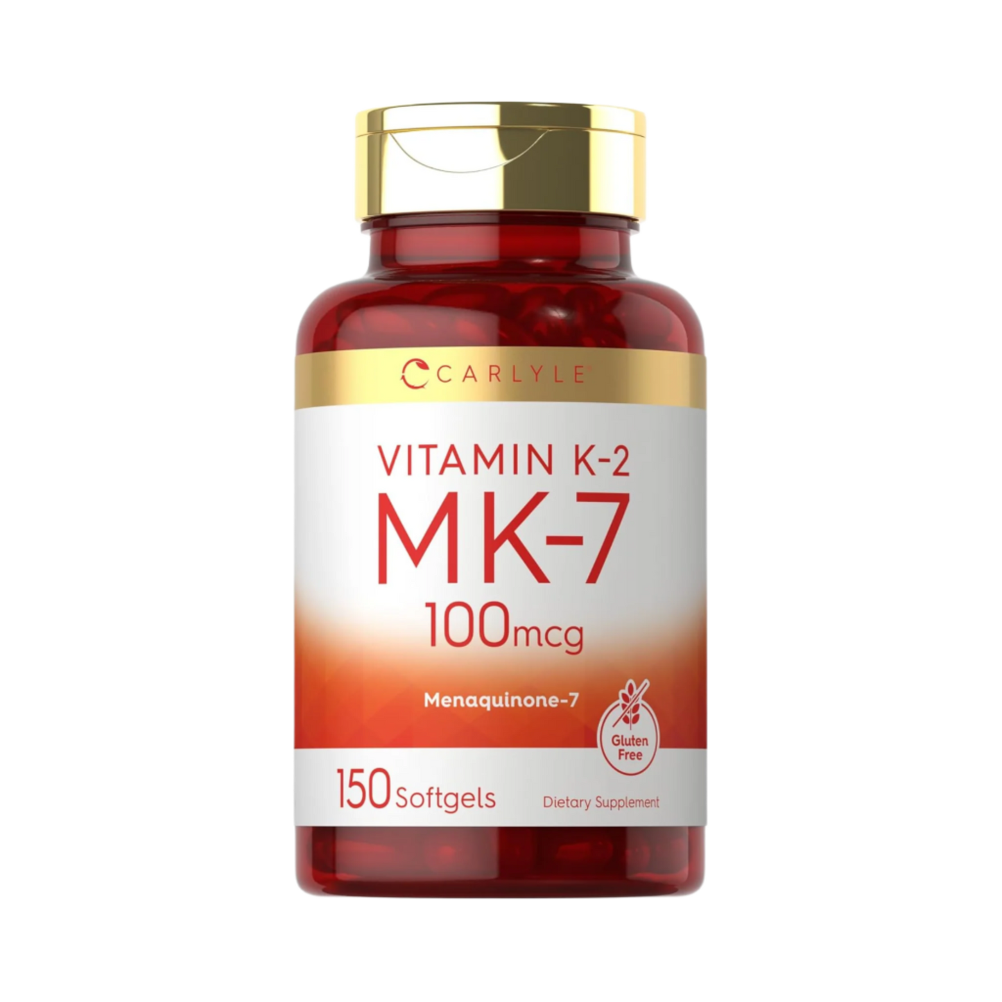 Carlyle Vitamina K2 MK7, 100 mcg, 150 Cápsulas Gelatinosas