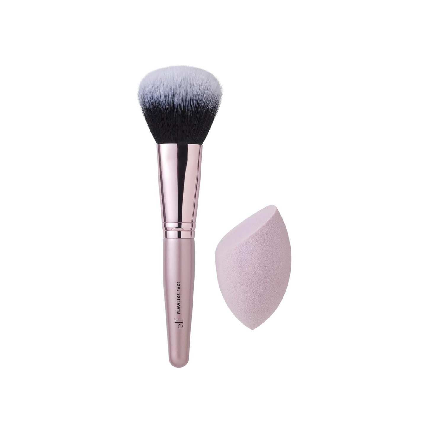 e.l.f. Duo Complexion Brush & Sponge, Kit com Pincel e Esponja para Rosto, Vegano e Livre de Crueldade