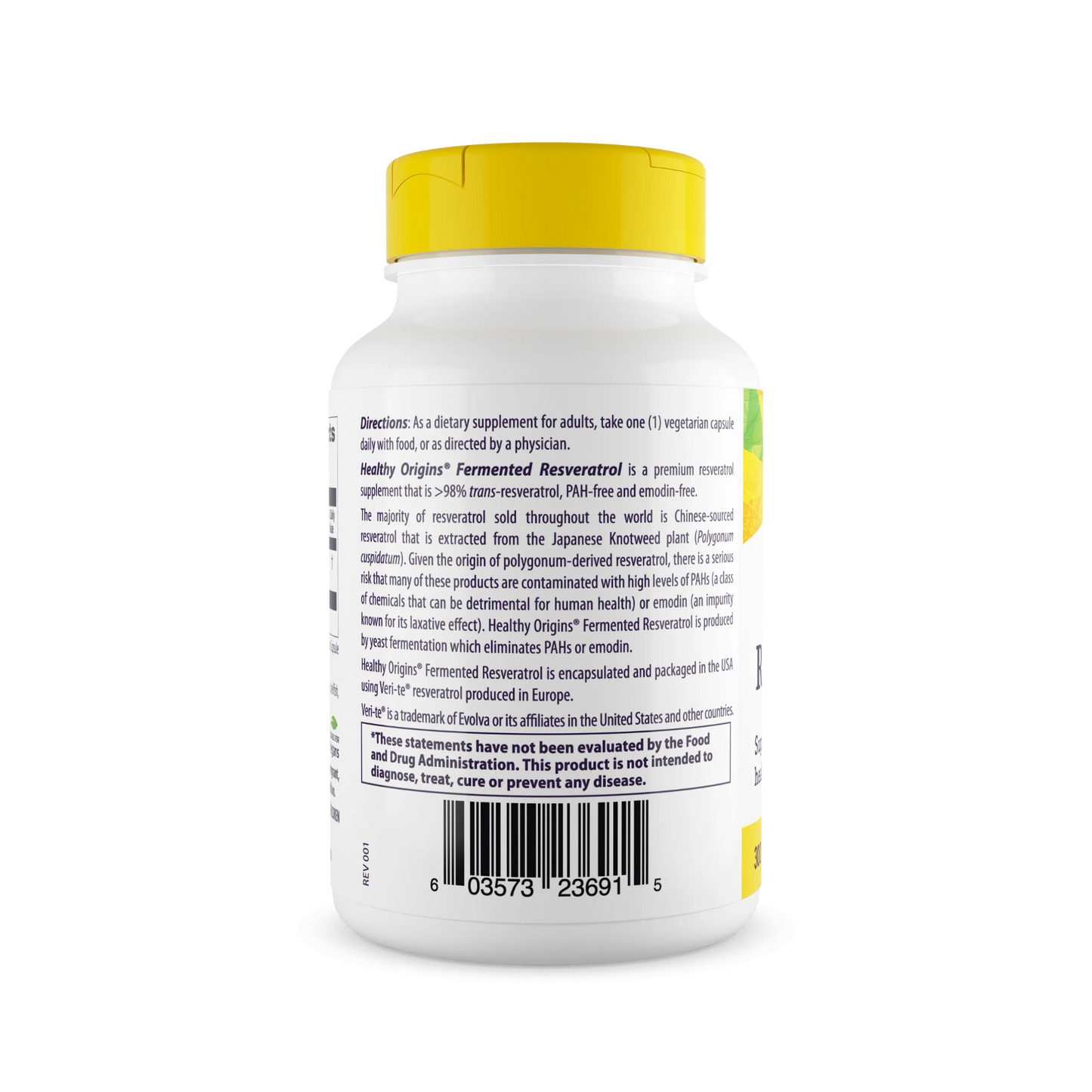 Healthy Origins Resveratrol Fermentado 300 mg (Trans-Resveratrol), 60 Cápsulas Vegetais