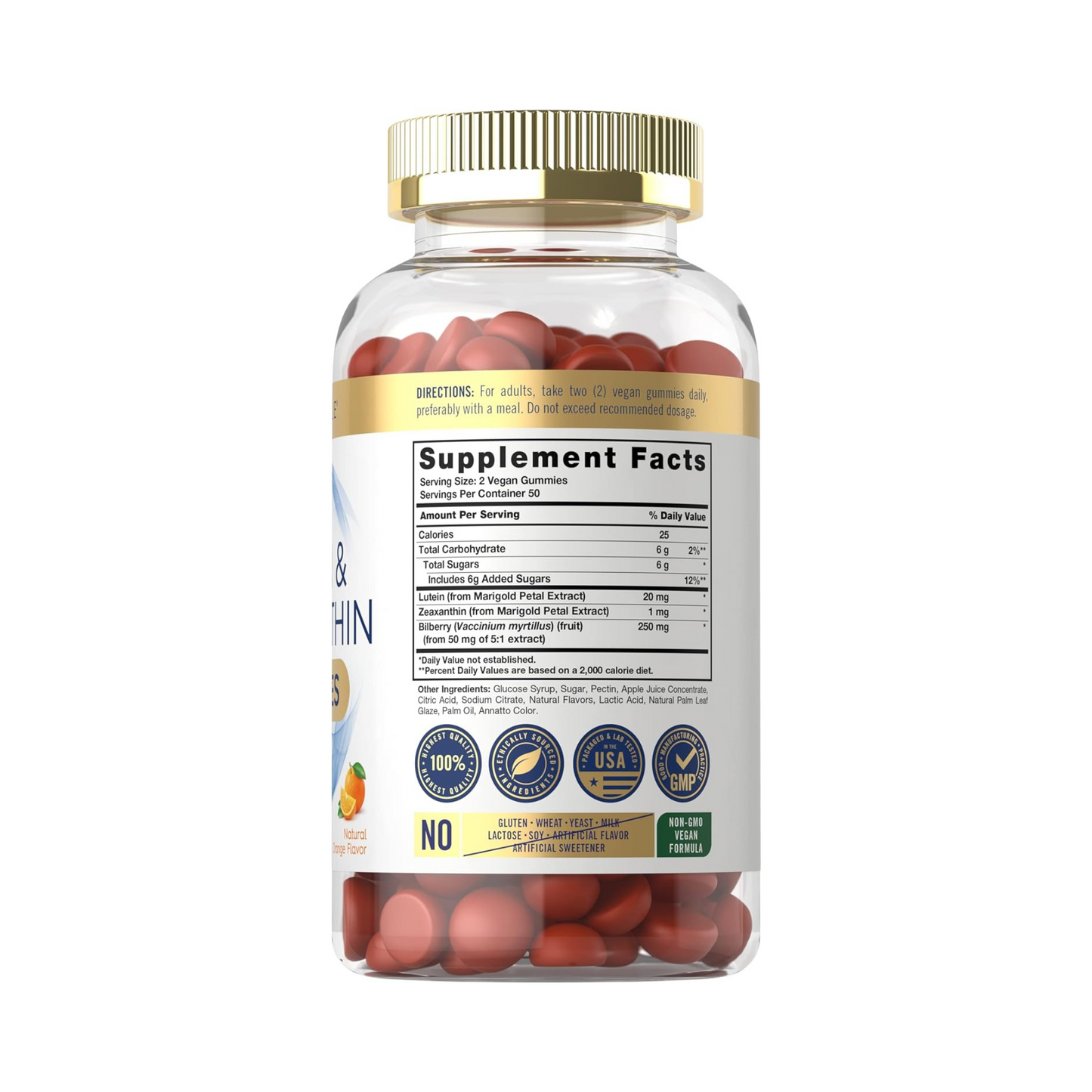 Carlyle Luteína e Zeaxantina, 20 mg, 100 Gomas Sabor Laranja