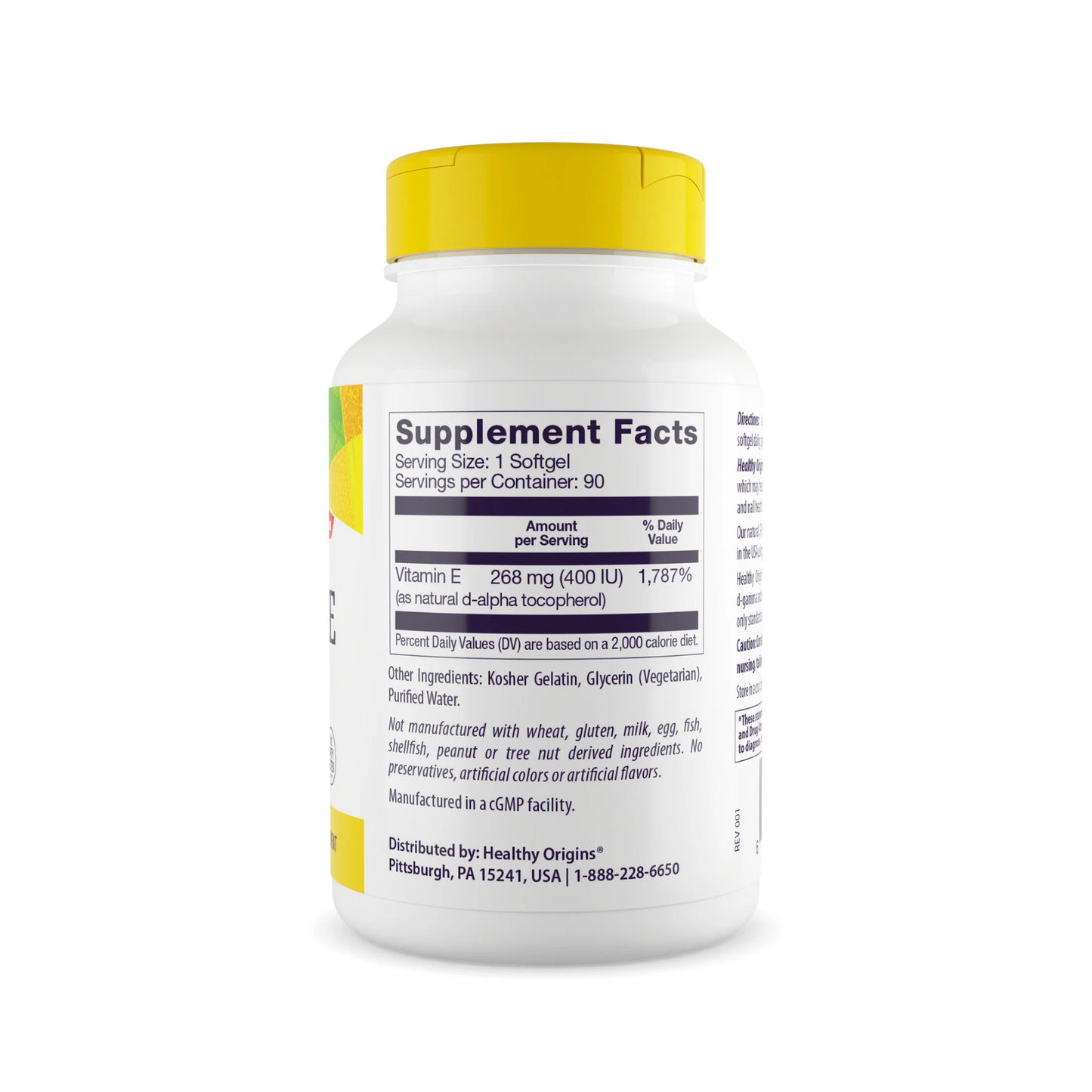 Healthy Origins Vitamina E 400 UI, 90 Softgels