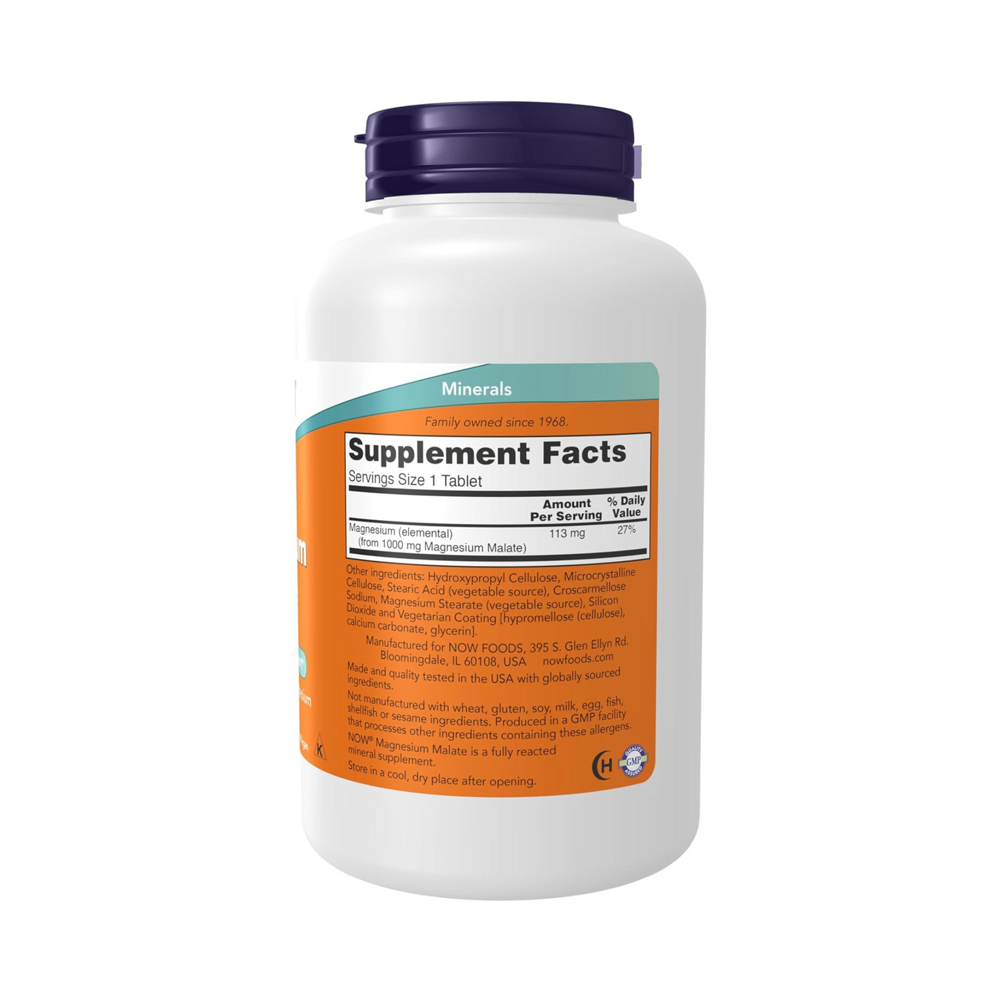 Combo 2 NOW Foods Magnesium Malate 1000mg, 180 Comprimidos