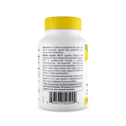 Healthy Origins UC•II 40 mg (With Undernatured Type II Collagen) 60 Vcaps