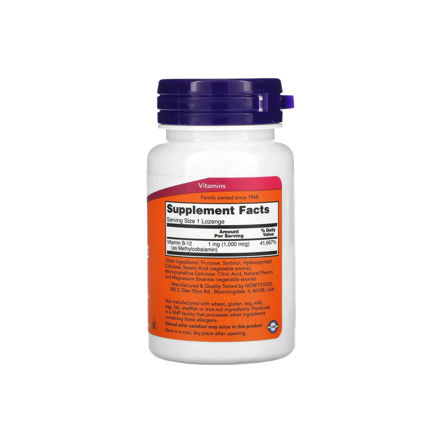 NOW Foods Metil B-12 1000 mcg 100 Pastilhas