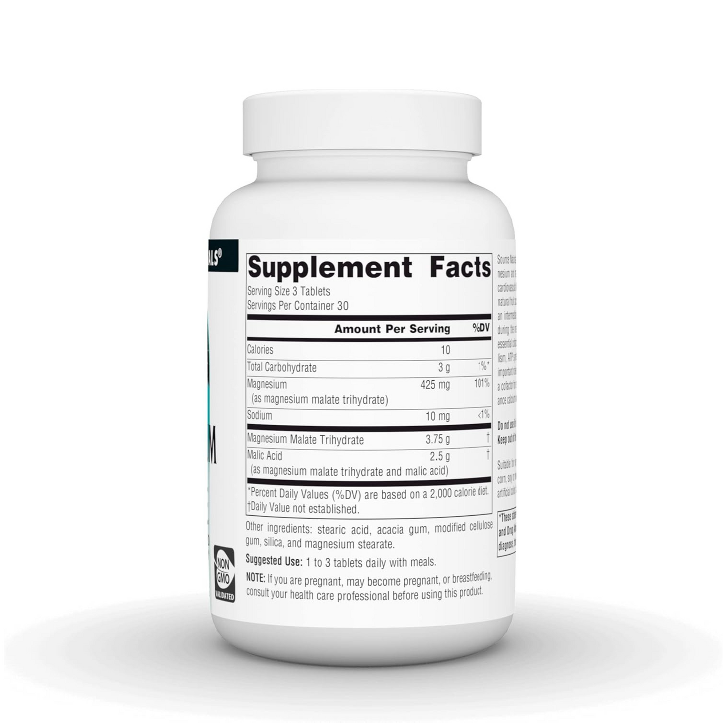 Combo 2 Source Naturals Magnesium Malate 3750mg por Porção (3 Comprimidos), 90 Comprimidos