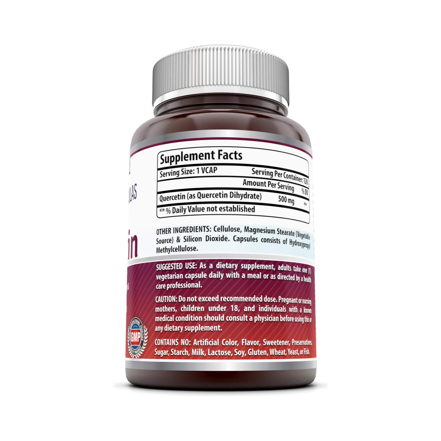 Amazing Formulas Quercetina 500 mg, 120 Cápsulas Vegetais