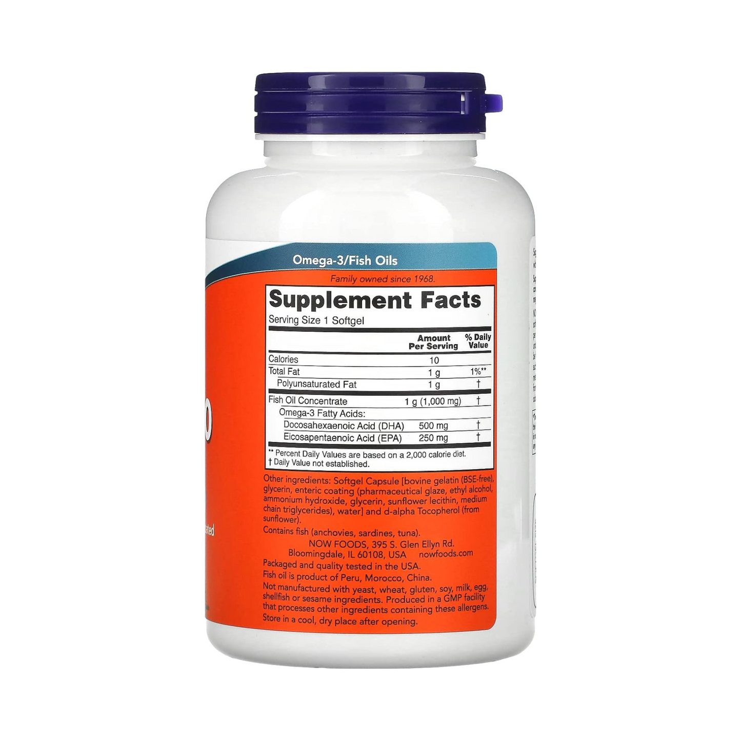 Combo 4 Now Foods Omega 3 - 1000mg DHA, 500mg EPA - 180 Softgels