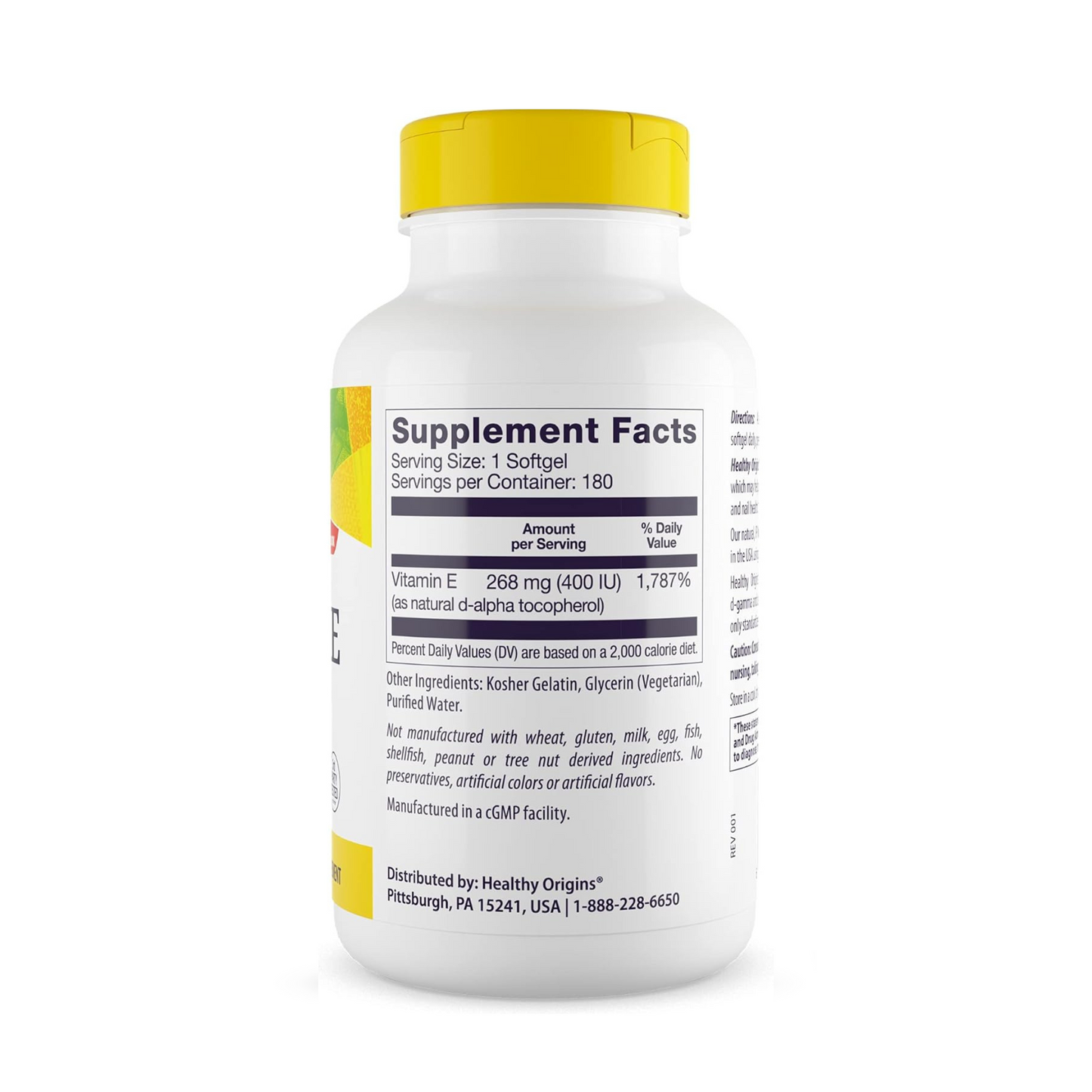 Healthy Origins Vitamina E 400 UI, 180 Softgels