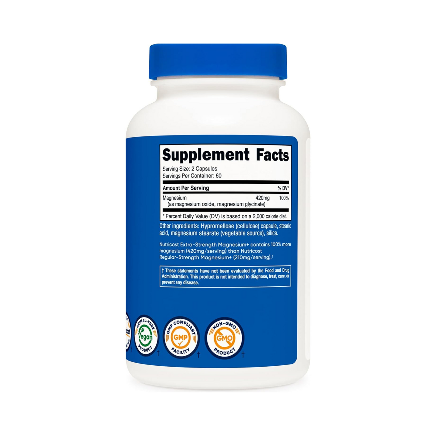 Nutricost Magnesium+ Extra Strength 420 mg 120 Cápsulas