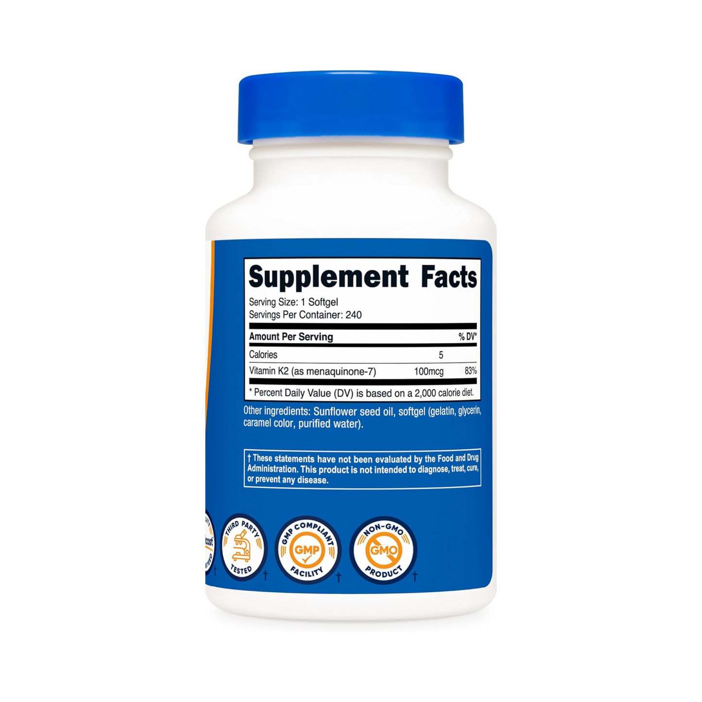 Combo Nutricost Vitamina K2 MK-7 100 mcg, 240 Softgels + Healthy Origins Vitamina D3 10.000 UI, 360 Softgels