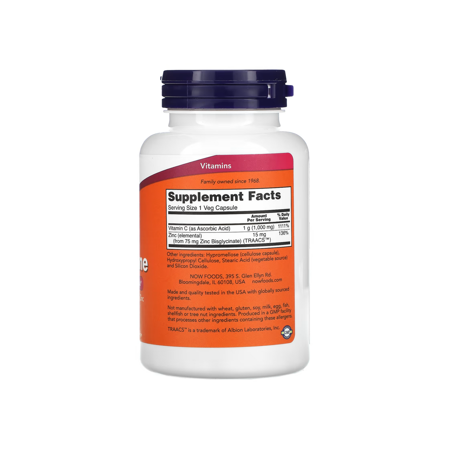 Combo Healthy Origins Vitamina D3 10000 IU, 360 Softgels + Now C-1000 Zinc Immune, Vitamina C 1000 mg e Zinco 15 mg, 90 Cápsulas Vegetais
