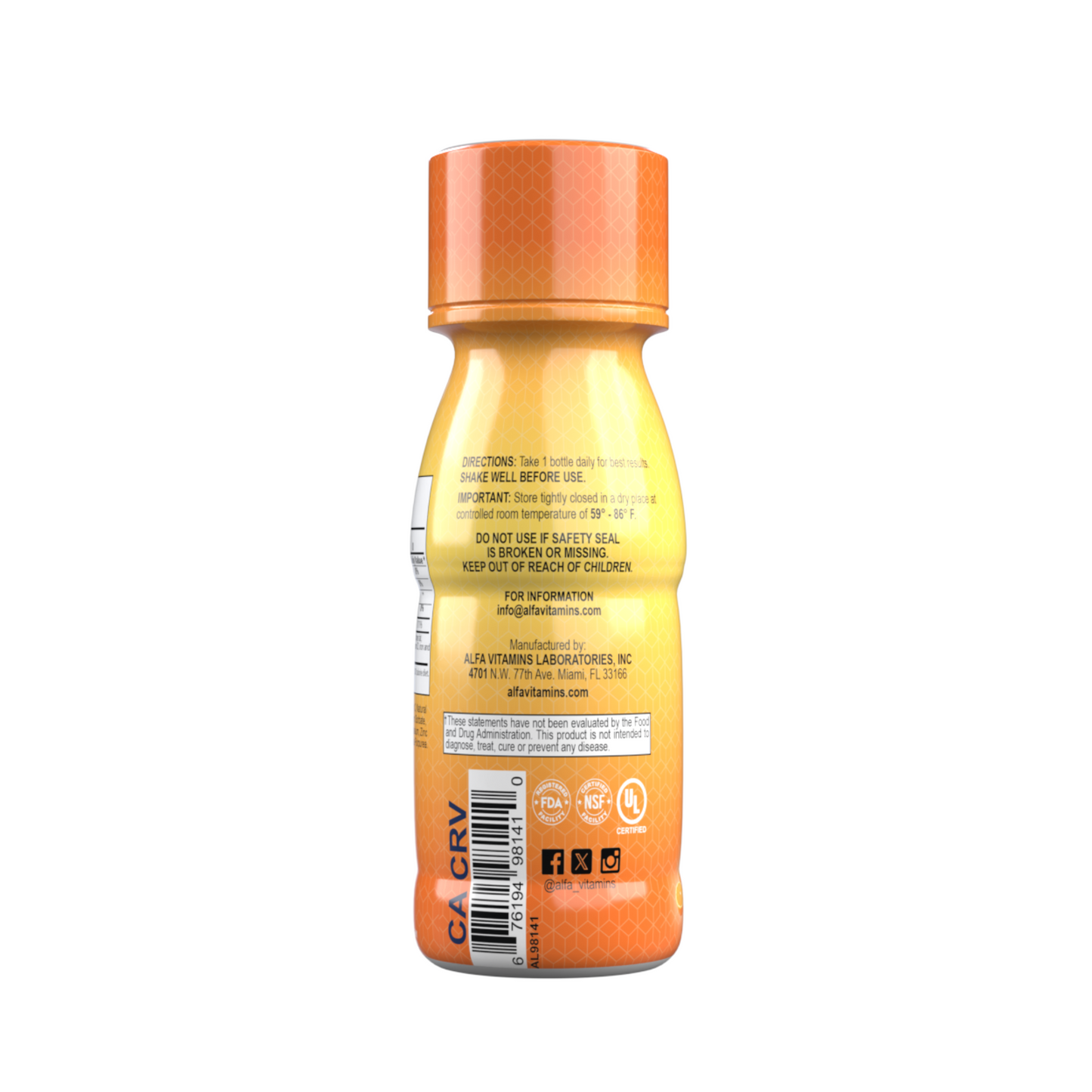 Suplemento Alfa Vitamins Vitamina C Líquida, 1000 mg, 213 ml