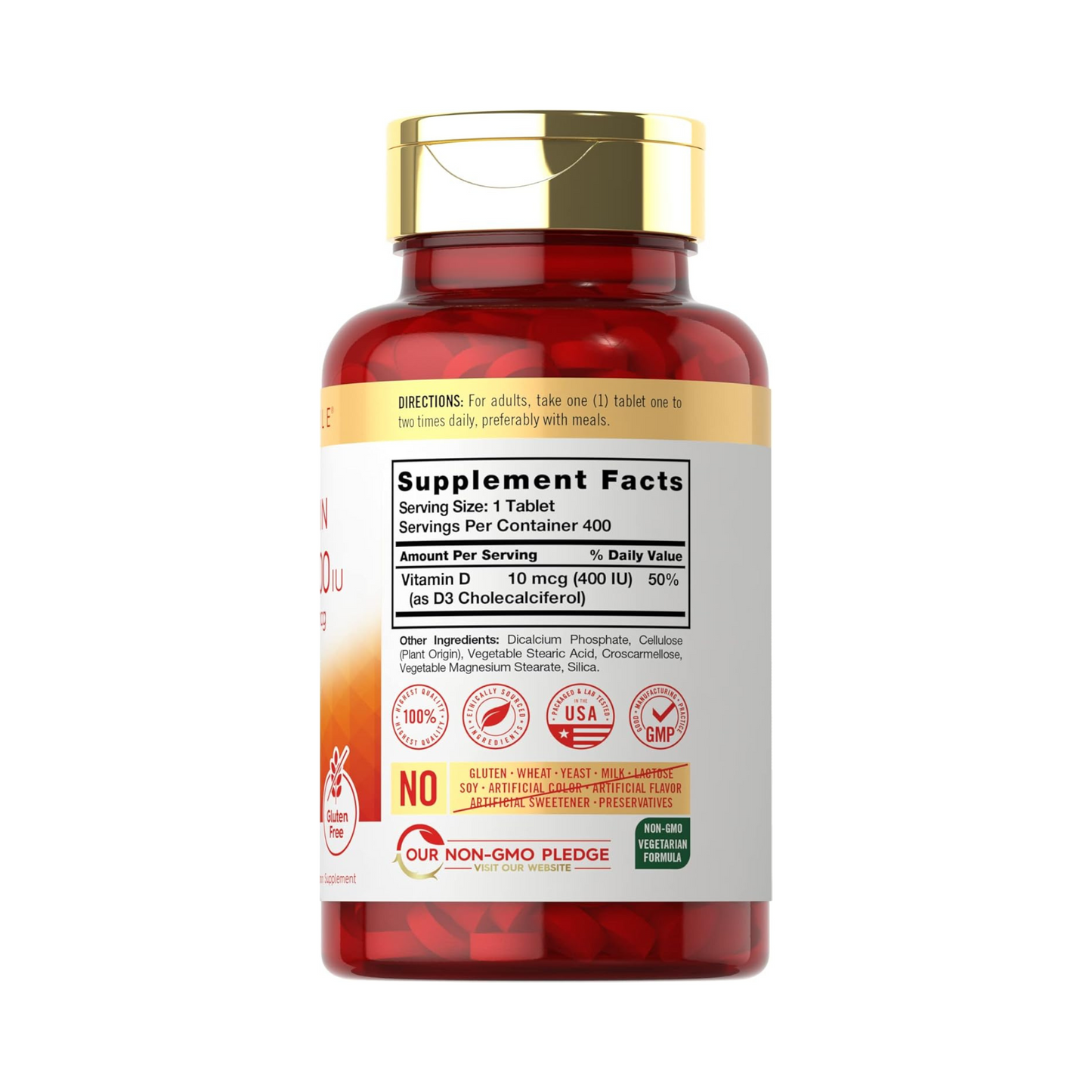 Combo 6x Carlyle Vitamina D3 400UI (10mcg), 400 Comprimidos