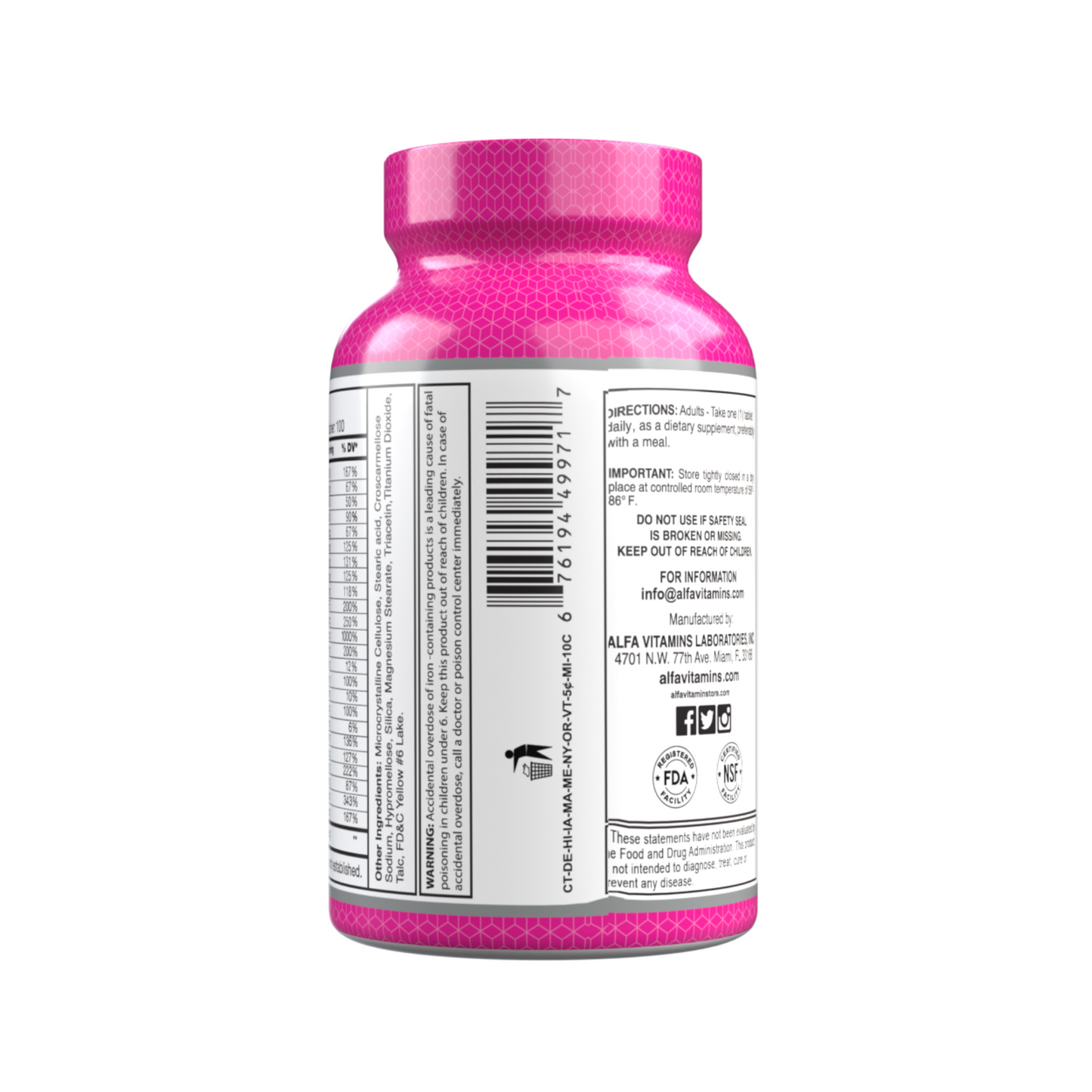 Suplemento Alfa Vitamins Multi Women - Multivitaminas Diárias para Mulheres - 100 comprimidos