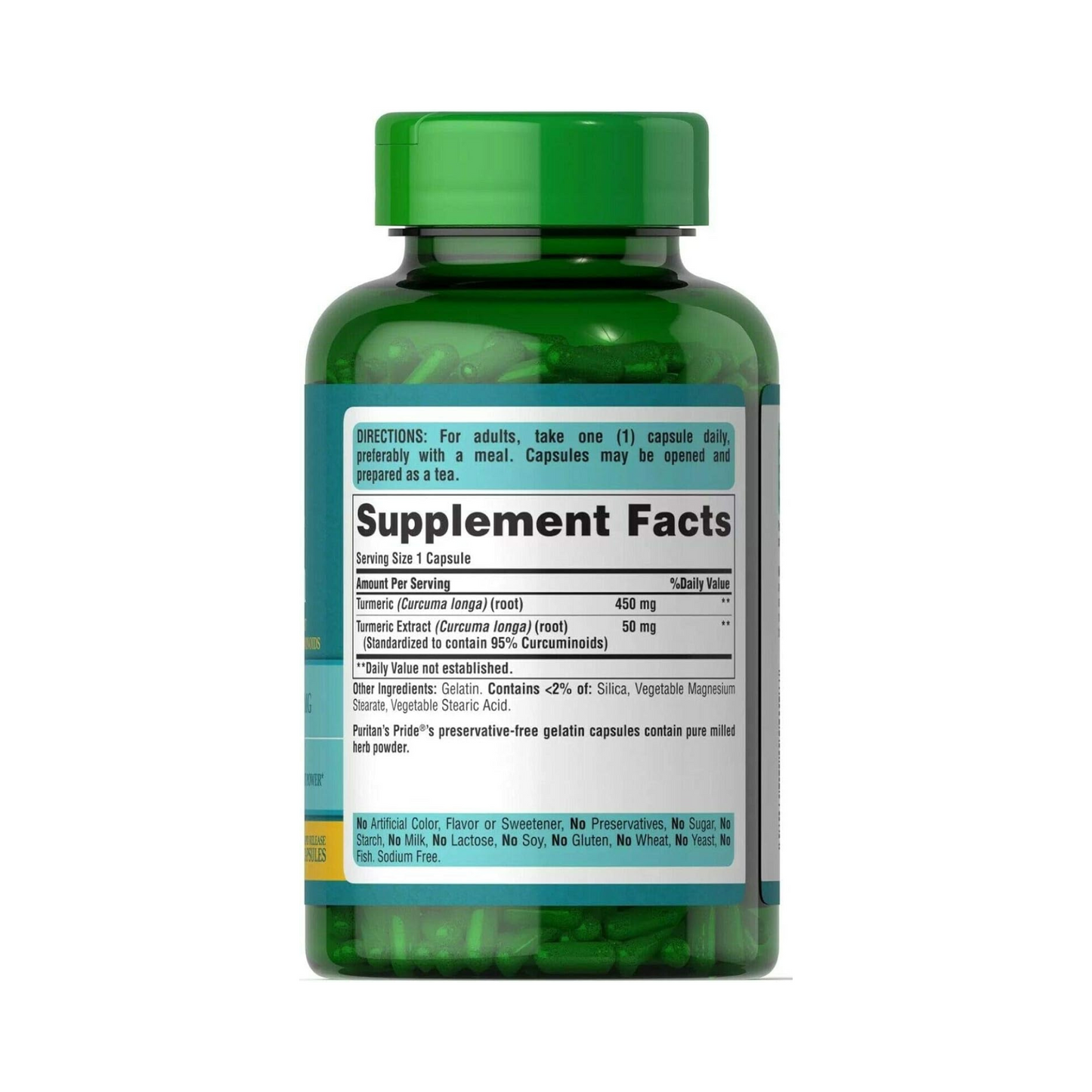Combo 2x Puritan's Pride Cúrcuma (Turmeric Curcumin) 500mg, 180 Cápsulas