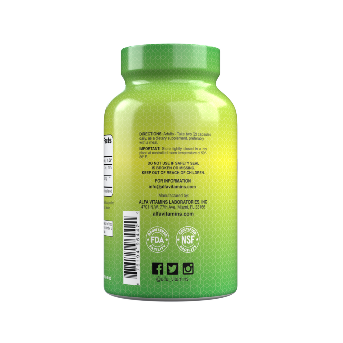Suplemento Alfa Vitamins Moringa, 1000 mg, 100 Cápsulas