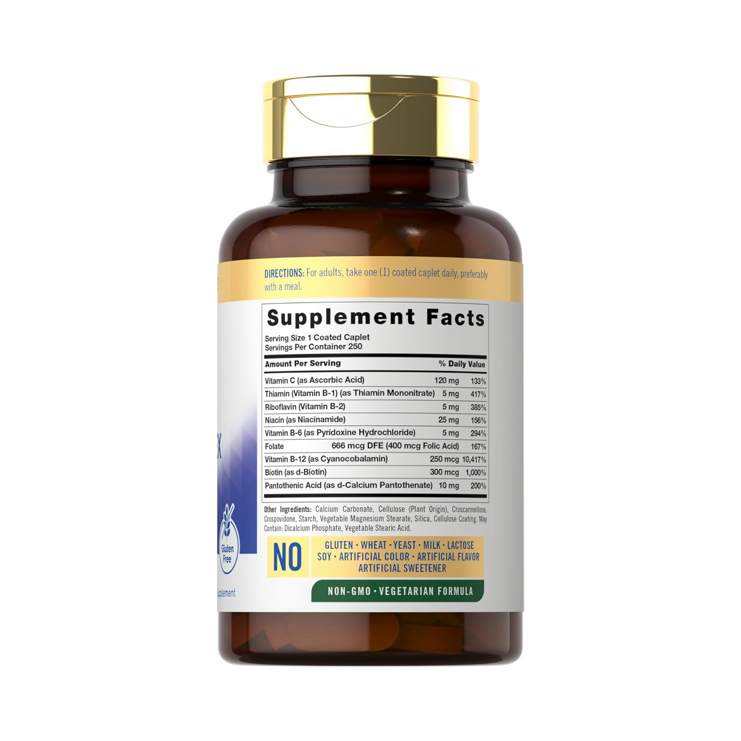 Carlyle Complexo de Vitamina B com Vitamina C, 250 Comprimidos