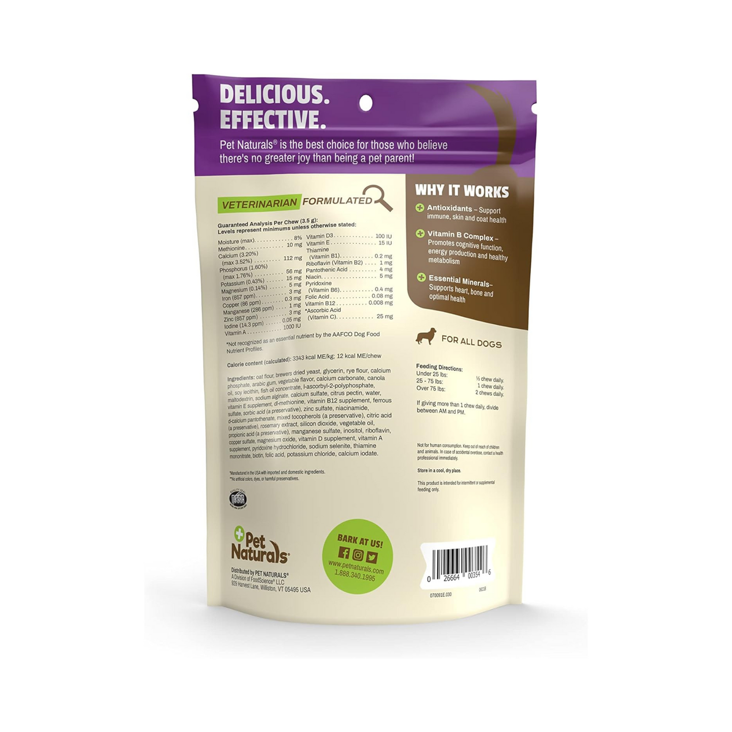 Pet Naturals Multivitamínico Diário para Cães, 30 Mastigáveis Sabor Vegetal