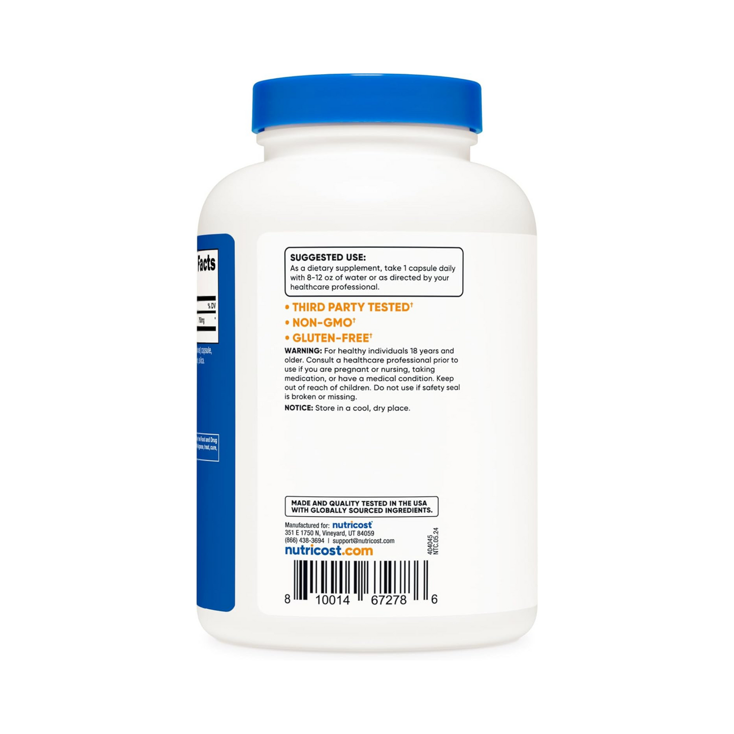 Nutricost GABA 750 mg, 240 Cápsulas