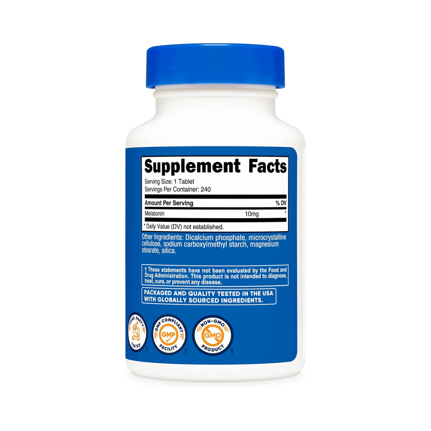 Combo 2x Nutricost Melatonina 10 mg, (10 mg por Dose), 240 Comprimidos